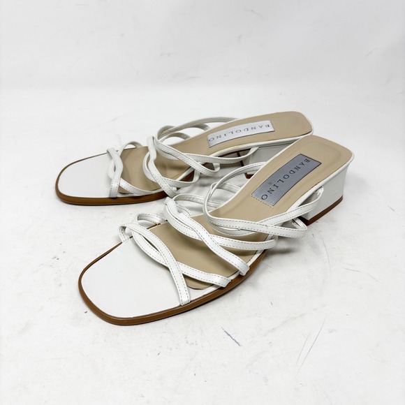 Y2K Bandolino White Strappy Heeled Sandals Women's Size 8M Square Toe Block Heel - Picture 8 of 8